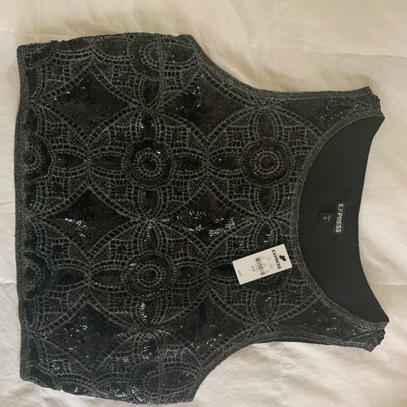 2-Piece Crocheted Sequin Crop Top and Pencil Skirt - Picture 8 of 8